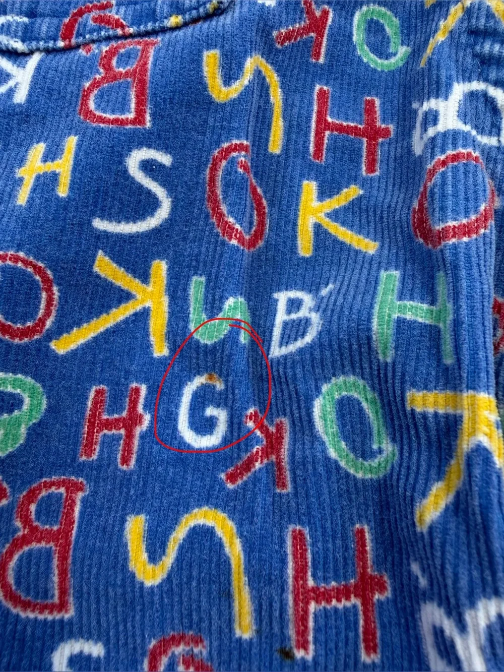 Vintage OshKosh Size 24 Months Vestbak Corduroy Letters Bib Overalls USA Made